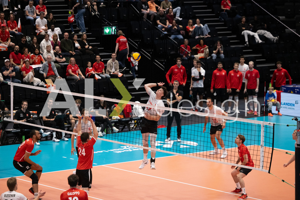 Luxembourg v Switzerland - CEV European League Men | KRIENS, SWITZERLAND - JUNE 12: ALEXANDER LENGWEILER of Switzerland attack / spike during the CEV European League match between Luxembourg and Switzerland at Pilatus Arena on June 12, 2026 in Kriens, Switzerland. - Realisiert mit Pictrs.com