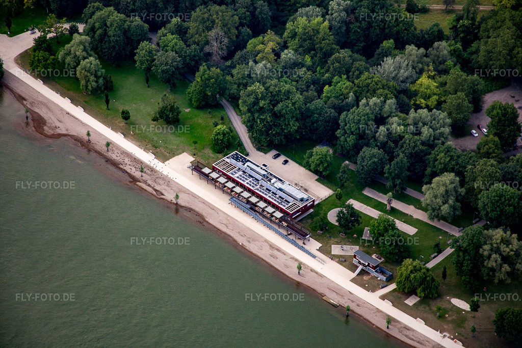 Luftbild: Rheinstrandbad im Ortsteil Niederfeld in Mannheim im Bundesland Baden-Württemberg in Deutschland. Foto: IMG_090993.jpg vom 04.07.2016 durch Werner Riehm/FLY-FOTO.de