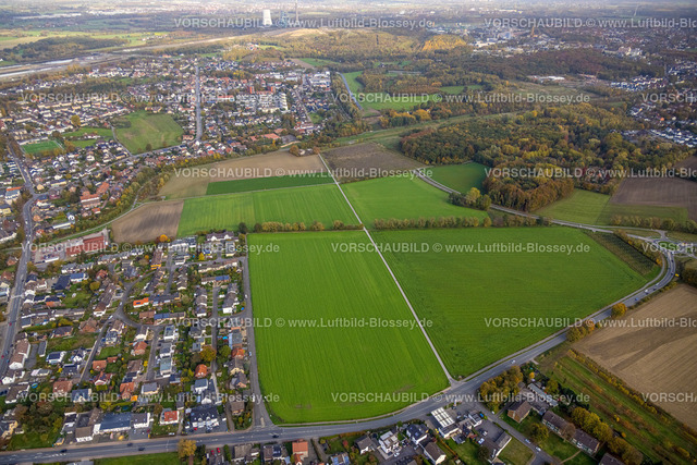 Bergkamen221013370 | Luftbild, Wiesen und Felder, Mühlenstraße Ecke Lünener Straße, geplantes Regenrückhaltebecken und Pumpstation, Oberaden, Bergkamen, Ruhrgebiet, Nordrhein-Westfalen, Deutschland