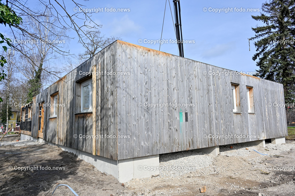 Baustelle Containerdorf Asylanten_ Lunzerstrasse Linz Kleinmuenchen_ 07.03.2023-7 | 07.03.2023, Linz, AUT, Lunzerstrasse Kleinmuenchen, im Bild Baustelle Containerdorf Asylanten, Lunzerstrasse Linz Kleinmuenchen