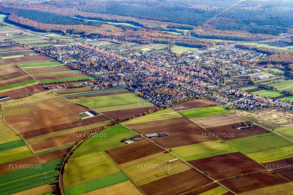 Stadt von Nordwesten | Luftbild: Stadt von Nordwesten in Kandel im Bundesland Rheinland-Pfalz in Deutschland. Foto: IMG_4709.jpg vom 16.11.2006 durch Werner Riehm/FLY-FOTO.de - Realisiert mit Pictrs.com