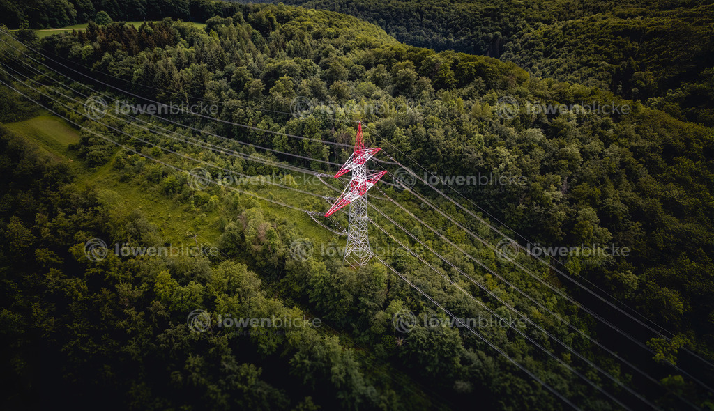 Freileitungsmast bei Wiesensteig im Sommer | löwenblicke | shop