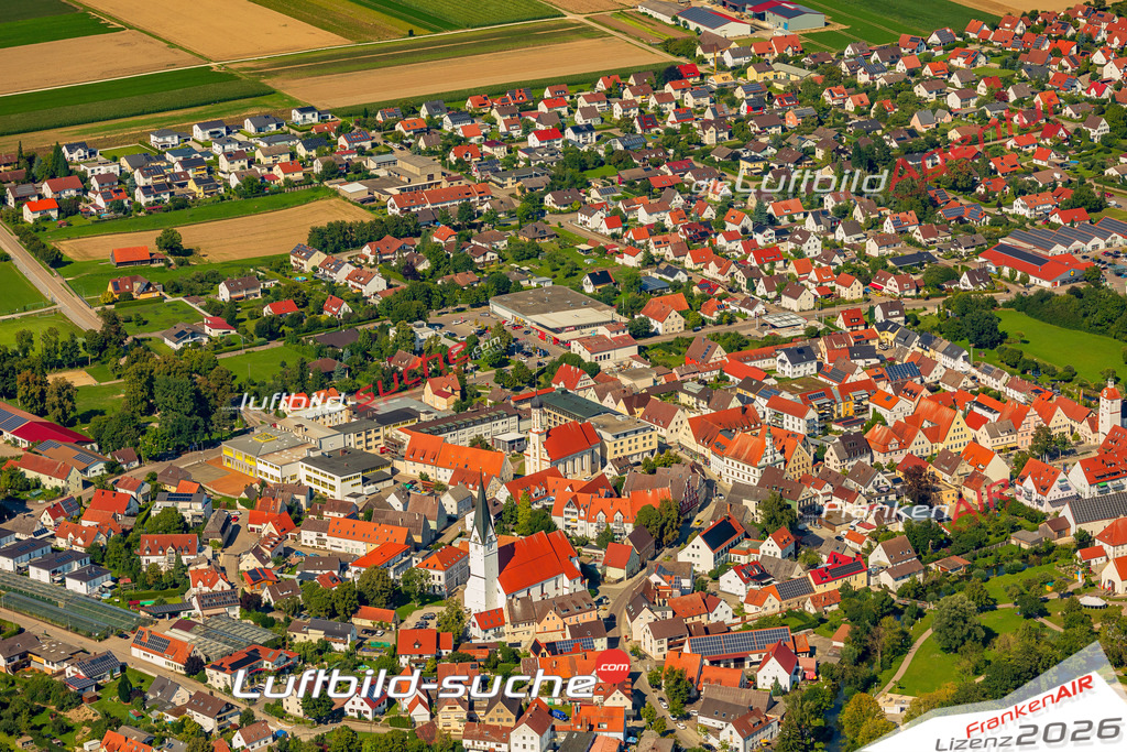 Luftaufnahme von Gundelfingen an der Donau - Die Luftaufnahme wurde 2025 vom UL-Flugzeug heraus erstellt ( keine Drohne ) - Hochauflösende Luftaufnahme - für professionelle Ausdrucke geeignet. Die Geschenkidee !Mit Lizenz und Bildrechte bestellbar