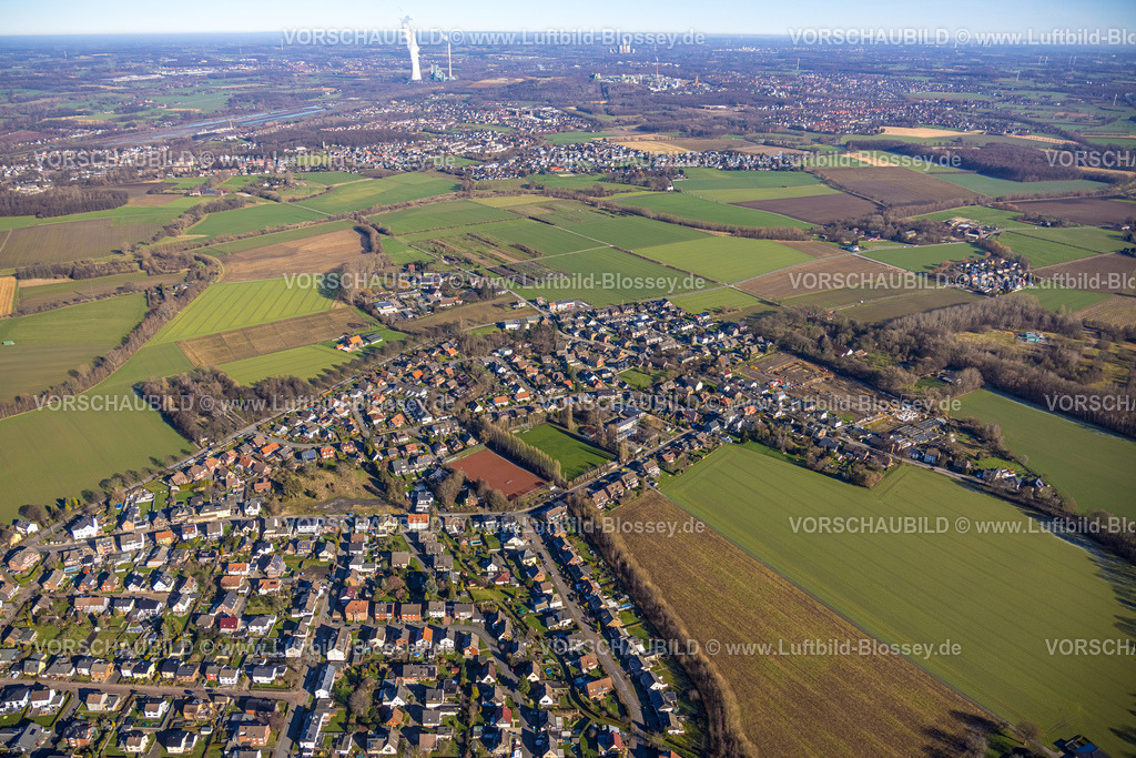 Luenen230203770 | Luftbild, Wohnen Am Spieker, Baustelle und Neubau In der Heide, Niederaden, Lünen, Ruhrgebiet, Nordrhein-Westfalen, Deutschland