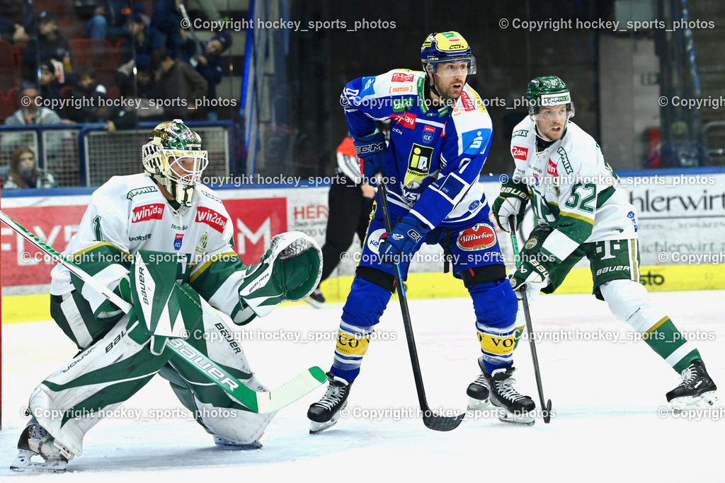EC IDM Wärmepumpen VSV vs. FTC-TELEKOM JÉGKORONG | #1 Bence Balizs FTC-Telekom, #91 Nick Hutchison EC VSV, #52 Rasmus Bengtsson FTC-Telekom, EC IDM Wärmepumpen VSV vs. FTC-TELEKOM JÉGKORONG, EC IDM Wärmepumpen VSV vs. FTC-TELEKOM JÉGKORONG am 19.10.2025 in Villach (Stadthalle Villach), Austria, (Photo by Bernd Stefan)