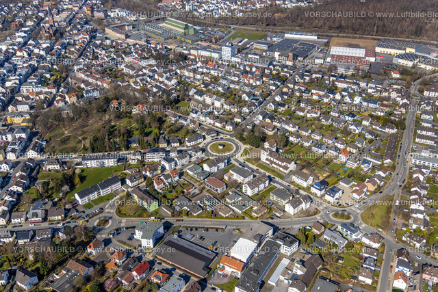 HB-Arnsberg220301855Neheim | Luftbild, Neugestaltung Kreisverkehr Pfarrer-Leo-Reiners-Platz, ehemals Ehmsenplatz in Neheim, Arnsberg, Sauerland, Nordrhein-Westfalen, Deutschland