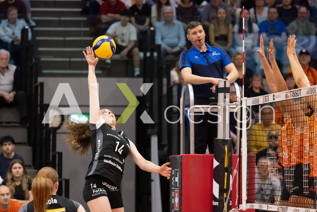 Volleyball I Frauen I Saison 2025-2026 I Volleyball NLA | Women I  Playoffs Finals 1/5 I viteos NUC - VC Kanti Schaffhausen I 06.04.2026 | 14 Josipa Marković (HR) (VC Kanti Schaffhausen) – Aussen - Realisiert mit Pictrs.com