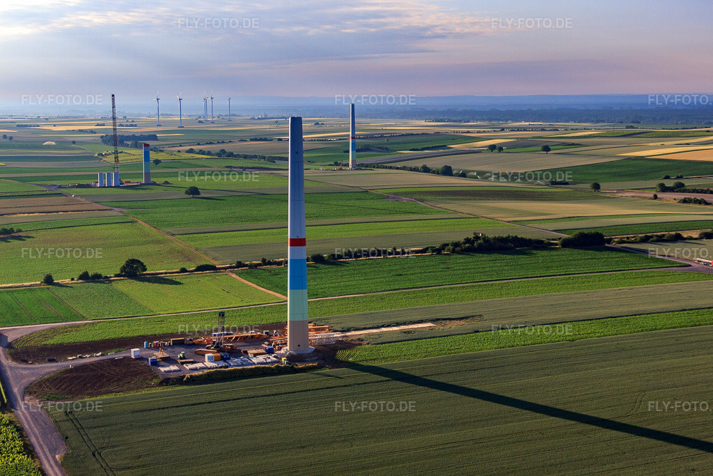Luftbild: Baustelle Neuer Windpark in Offenbach an der Queich im Bundesland Rheinland-Pfalz in Deutschland. Foto: IMG_67885.jpg vom 14.06.2014 durch Werner Riehm/FLY-FOTO.de