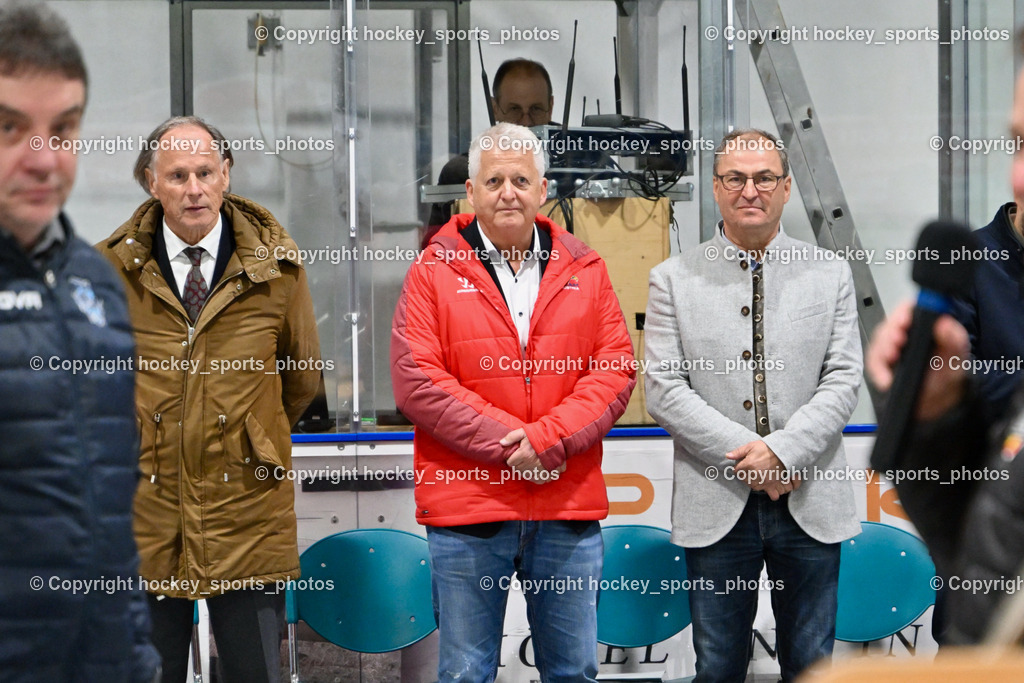 ESC Soccerzone Steindorf 50 Jahr Feier 26.2.2023 | ASVÖ Kärnten Christoph Schasché, ÖEHV Präsident Klaus Hartmann, Bürgermeister Steindorf Georg Kavalar