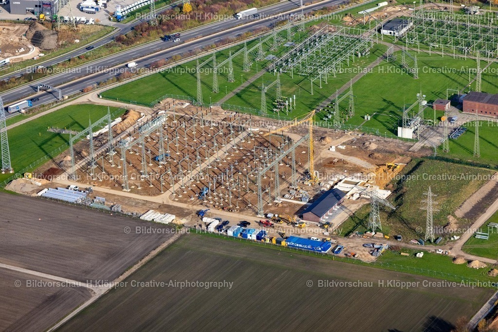 Luftbilder Eschweiler-7191 | Luftbild Neubau eines Umspannwerkes in Eschweiler im Bundesland Nordrhein-Westfalen, Deutschland - Realized with Pictrs.com