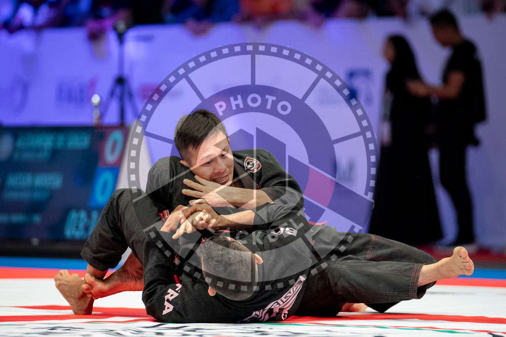 20231107PBB6213 | Fighters compete during the AJP World Master Championship in the Mubadala Arena in Abu Dhabi, Arab United Emirates, on November 7, 2023.