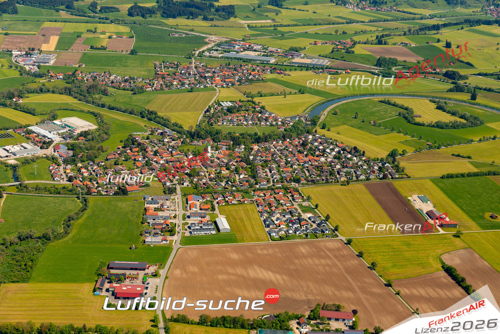 Das Luftbild zeigt : Ebenhofen Biessenhofen - Die Luftaufnahme wurde 2024 vom UL-Flugzeug aus erstellt ( keine Drohne ) - Hochauflösende Luftaufnahme - Für grossformatige Ausdrucke geeignet. Die Geschenkidee !Mit Lizenz und Bildrechte bestellbar