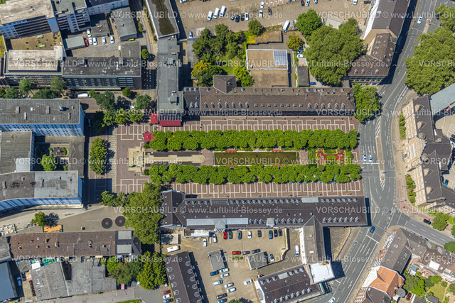 Oberhausen230705233 | Luftbild, Friedensplatz, Polizei Dienststelle, Innenstadt, Oberhausen, Ruhrgebiet, Nordrhein-Westfalen, Deutschland