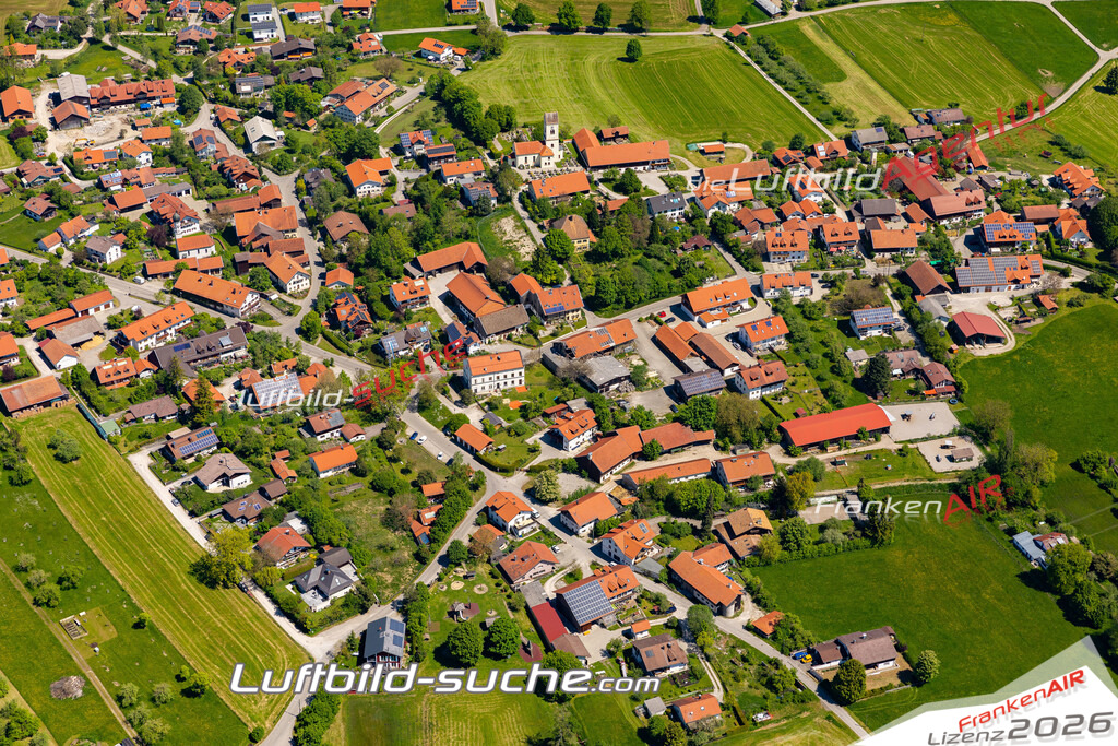 Aktuelles Luftbild von Machtlfing Andechs - Die Luftaufnahme wurde 2021 mittels UL-Flugzeug erstellt ( keine Drohne ) - hochauflösende Kamera-Systeme von  Canon -Beste Qualität - Für grossformatige Ausdrucke geeignet. Die Geschenkidee !