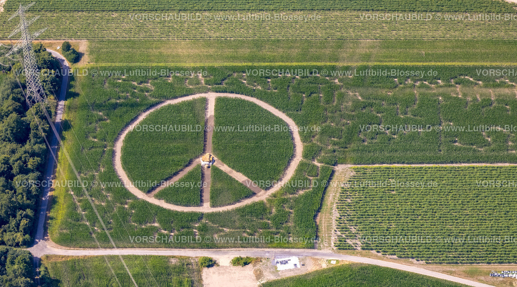 Hamm220707313 | Luftbild, Peace Zeichen auf einem Feld, Uentrop, Hamm, Ruhrgebiet, Nordrhein-Westfalen, Deutschland