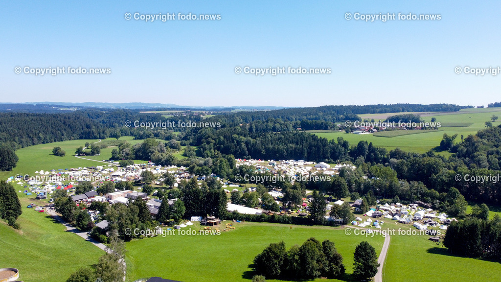 Scout Camp Austria_ 11.08.2023-57 | 11.08.2023, Berg am Attersee, AUT, Scout Camp Austria 2023, im Bild Scout Camp, Zeltstadt aus der Luft (Drohne)