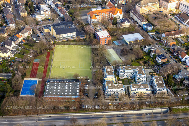Gelsenkirchen230211291 | Luftbild, Neubaugebiet Wohnhäuser Breddestraße, Sportplatz, Buer, Gelsenkirchen, Ruhrgebiet, Nordrhein-Westfalen, Deutschland