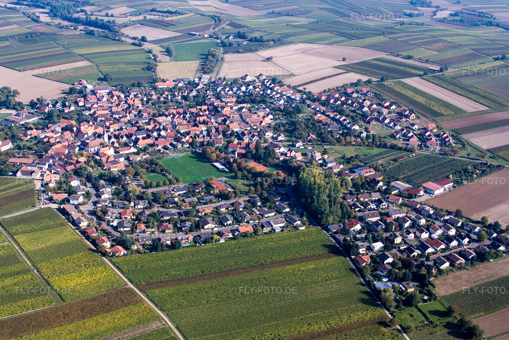 Luftbild: Mörzheim von Westen im Ortsteil Mörzheim in Landau im Bundesland Rheinland-Pfalz in Deutschland. Foto: IMG_8422.jpg vom 06.10.2007 durch Werner Riehm/FLY-FOTO.de