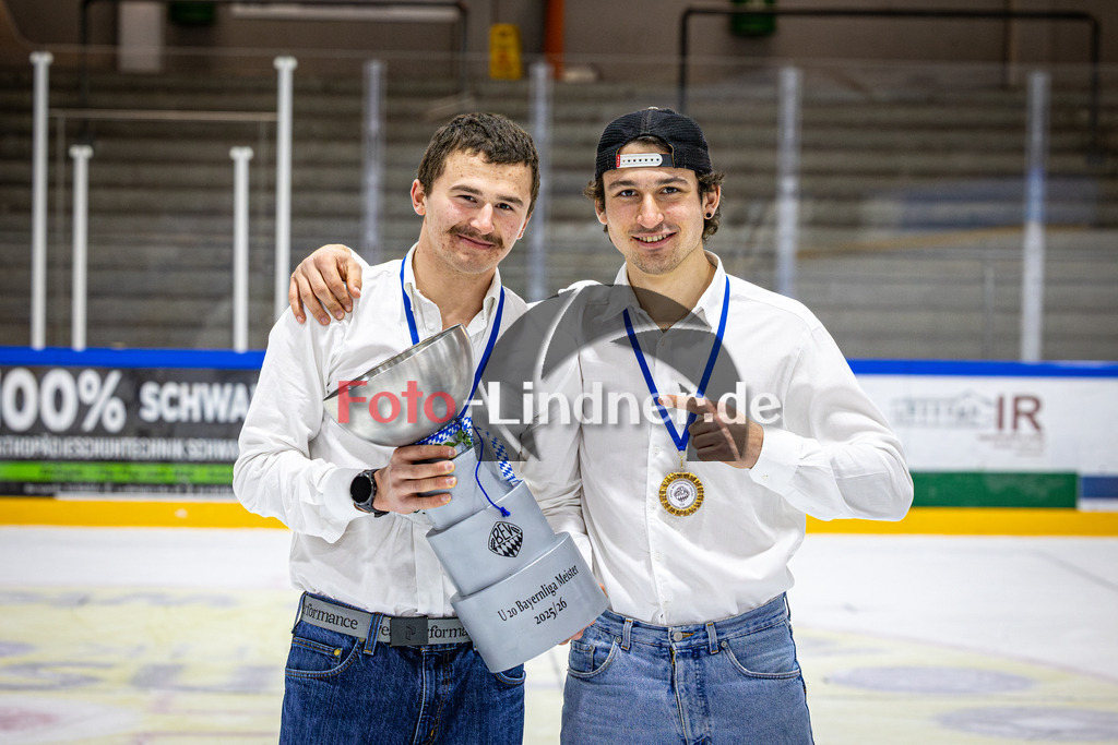 Peißenberg MINERS U20 Meisterfeier | Eishockey Bayernliga U20 Siegerehrung 2026, Peißenberg MINERS U20 Meisterfeier, 20260314,,2026-03-14 in Peißenberg (flatbuy Arena Peißenberg), Copyright: WolfgangxLindner www.foto-lindner.de