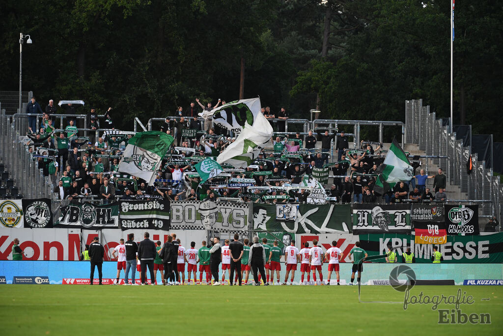 SV Meppen-VfB Lübeck | Herren Regionalliga Nord; SV Meppen (blau)-VfB Lübeck (weiß) am 01.08.2025 in Meppen (Hänsch-Arena), Photo: Philip Eiben 2025 - Realisiert mit Pictrs.com