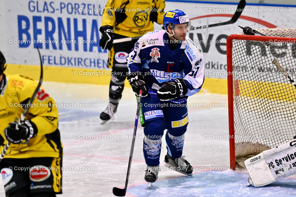 ESC Steindorf vs. MET PHOTOVOLTAIK HORNETS SPITTAL | #57 Wilfan Franz ESC Steindorf, ESC Steindorf vs. MET PHOTOVOLTAIK HORNETS SPITTAL, ESC Steindorf vs. MET PHOTOVOLTAIK HORNETS SPITTAL am 26.10.2024 in Steindorf (Ossiachersee Halle), Austria, (Photo by Bernd Stefan)