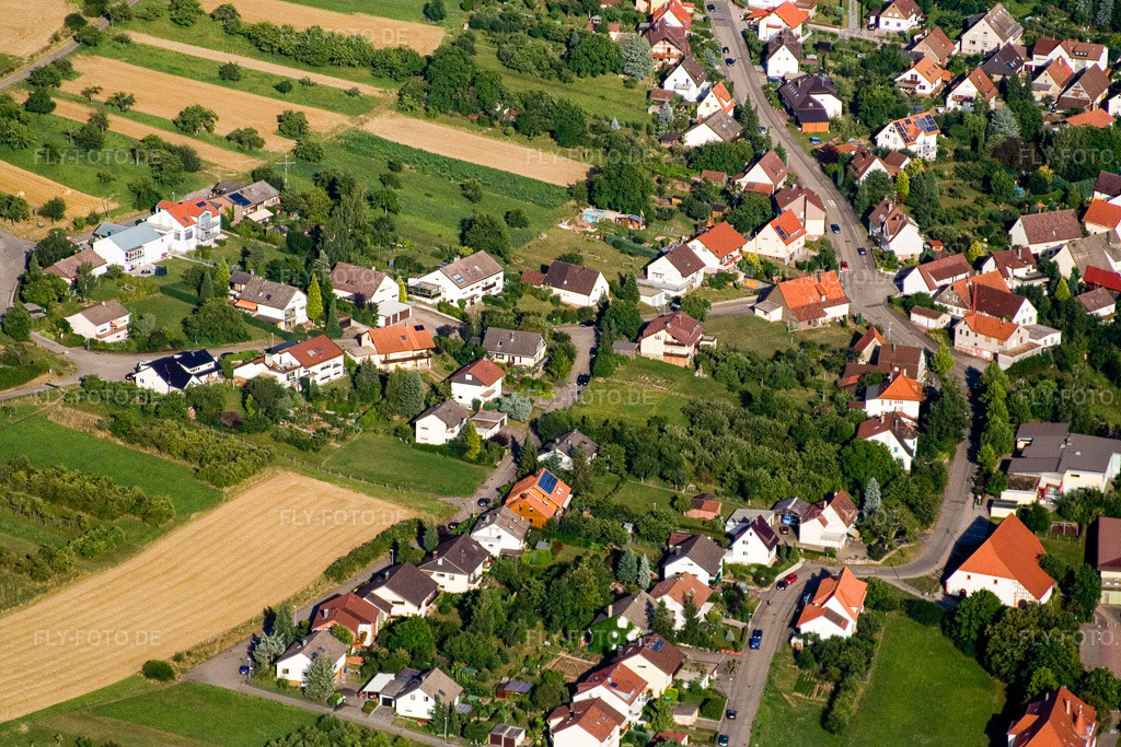 Luftbild: Weinbergstr im Ortsteil Gräfenhausen in Birkenfeld im Bundesland Baden-Württemberg in Deutschland. Foto: IMG_12333.jpg vom 05.08.2008 durch Werner Riehm/FLY-FOTO.de