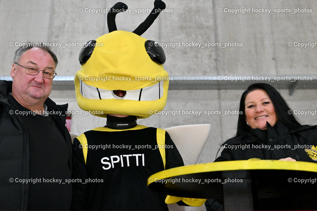 EC Spittal Hornets vs. ESC Steindorf 10.2.2024 | Maskottchen EC Spittal Hornets, EC Spittal Hornets Fans