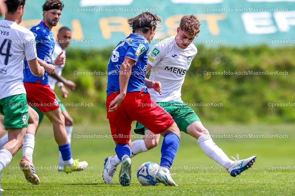 xKWIx02052601104 | 2026.05.02, xkwix, Fußball, Regionalliga West, Wuppertaler SV -  FC Gütersloh, Stadion am Zoo, 32.Spieltag, Saison 2025 / 2026: Jakob Korte (FC Gütersloh #25) im Zweikampf gegen Nicolas Hirschberger (Wuppertaler SV #16) DFB regulations prohibit any use of photographs as image sequences and or quasi-video. Photo: xKamilxWilkowskixPressefotoKochx