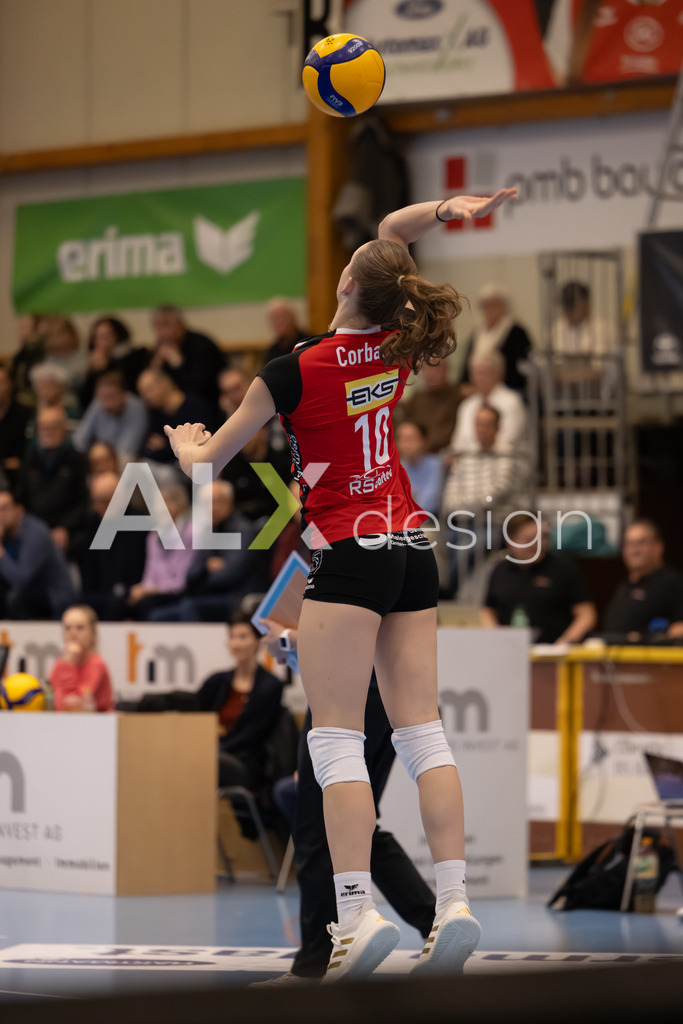 Volleyball I Frauen I Saison 2025-2026 I Volleyball NLA | Women I Round 16 I VC Kanti Schaffhausen - Viteos NUC I 31.01.2026 | 10 Maelle Corbach (CH) (VC Kanti Schaffhausen) – Diagonal - Realisiert mit Pictrs.com