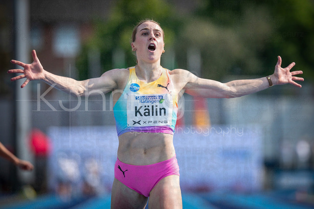 Multisport Event; Ratingen, 27.06.2026 | RATINGEN, GERMANY - JUNE 27, 2026 : Annik Kälin (SUI / Switzerland) reacts during the heptathlon’s 200m Multisport Event at Stadion Ratingen on June 27, 2026 in Ratingen, Germany.
