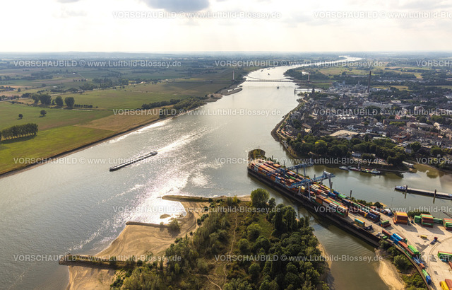 Emmerich220805276Rheinniedrigwasser | Luftbild, Niedrigwasser des Rheins bei Emmerich, Hafen Emmerich,  Emmerich, Emmerich am Rhein, Niederrhein, Nordrhein-Westfalen, Deutschland