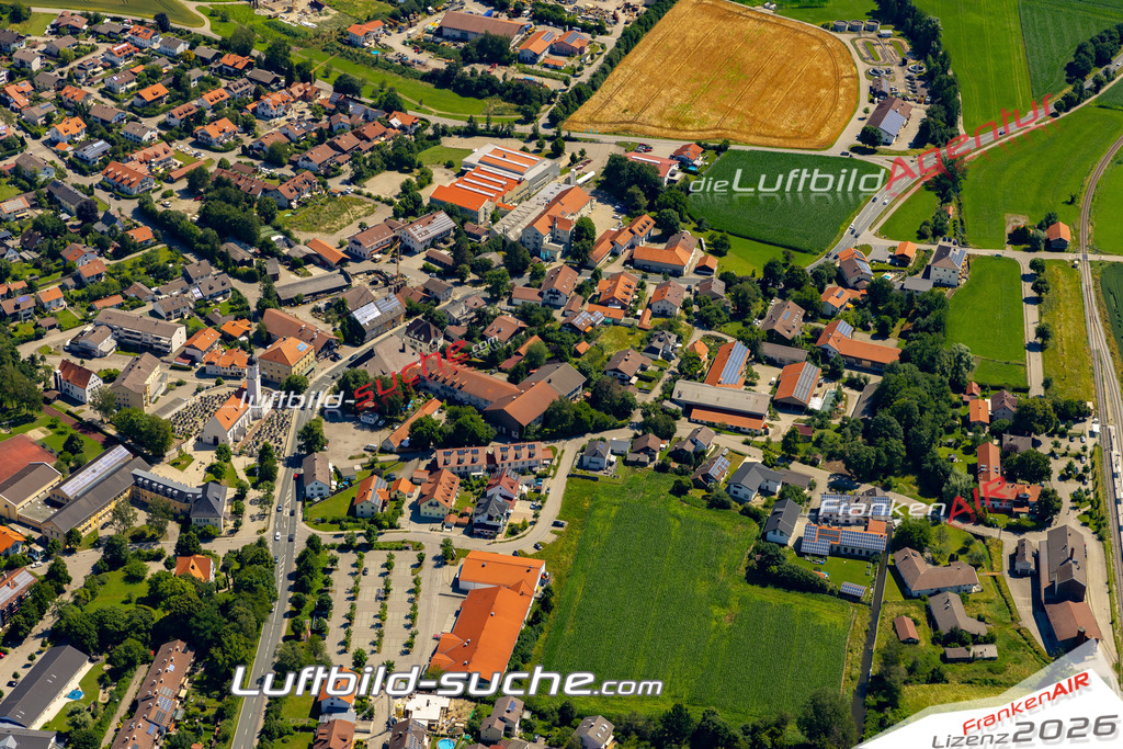 Aktuelles Luftbild von  Steinhöring - Die Luftaufnahme wurde 2022 mittels UL-Flugzeug erstellt ( keine Drohne ) - hochauflösende Kamera-Systeme von  Canon -Beste Qualität - Für grossformatige Ausdrucke geeignet. Die Geschenkidee !
