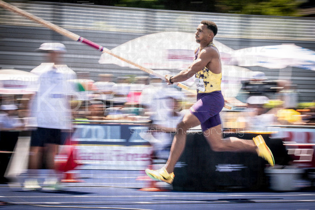 Multisport Event; Ratingen, 28.06.2026 | RATINGEN, GERMANY - JUNE 28, 2026 : Leo Neugebauer (GER / Germany) competing in the decathlon’s pole vault during the Multisport Event at Stadion Ratingen on June 28, 2026 in Ratingen, Germany.