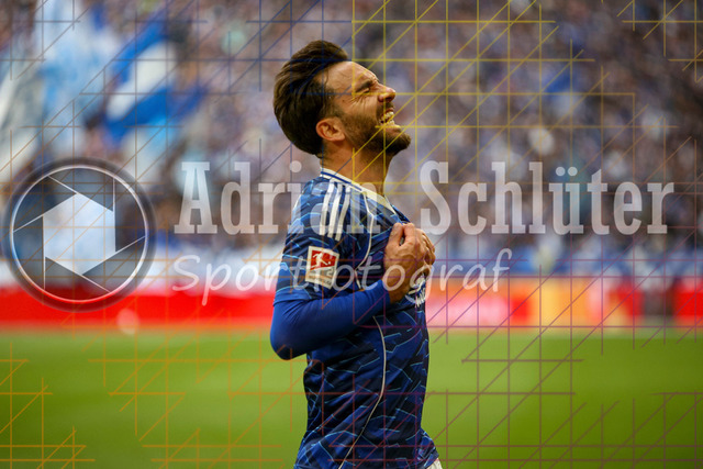 05.04.2026, GER, Fussball, Herren, 2. BL, Saison 2025/2026, FC Schalke 04 - Karlsruher SC | Kenan Karaman (S04) Torjubel, jubelt nach seinem Treffer zum 1:0 