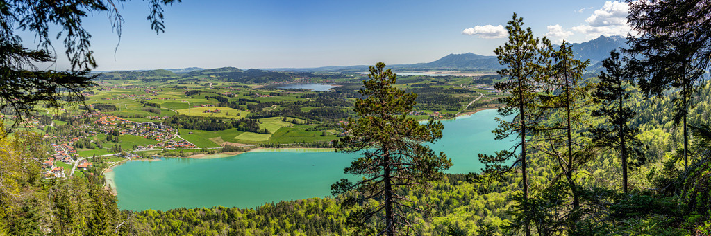 Allgäu Wandbild - Weißensee Panorama vom Vier Seen Blick | Michael Helmer - Allgäu Bilder auf Leinwand bestellen