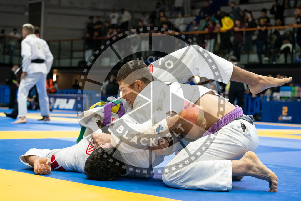 20240123PBB02133 | Fighters compete during the second day of the IBJJF European Championship in Paris, France, on January 23, 2024.