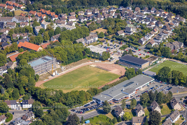 Hattingen220807890 | Luftbild, Baustelle und Neubau am Althoff-Stadion der SG Welper, Welper, Hattingen, Ruhrgebiet, Nordrhein-Westfalen, Deutschland