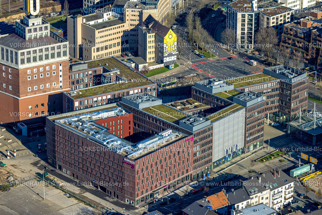 Dortmund230200426 | Luftbild, Hotelanlagen am Dortmunder U, Residence Inn, Dorstfelder Brücke, Dortmund, Ruhrgebiet, Nordrhein-Westfalen, Deutschland