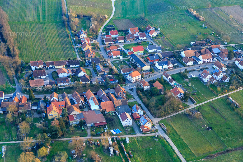 Luftbild: Ortsansicht von Norden in Hergersweiler im Bundesland Rheinland-Pfalz in Deutschland. Foto: IMG_086874.jpg vom 26.03.2016 durch Werner Riehm/FLY-FOTO.de