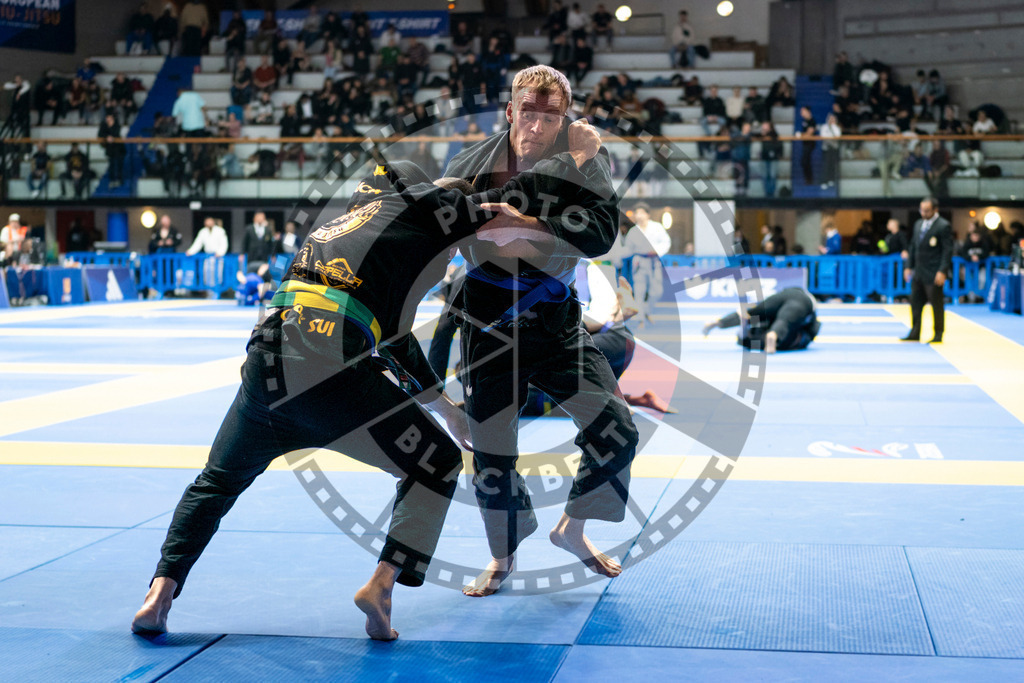 20240121PBB7040 | Fighters compete during the second day of the IBJJF European Championship in Paris, France, on January 21, 2024.