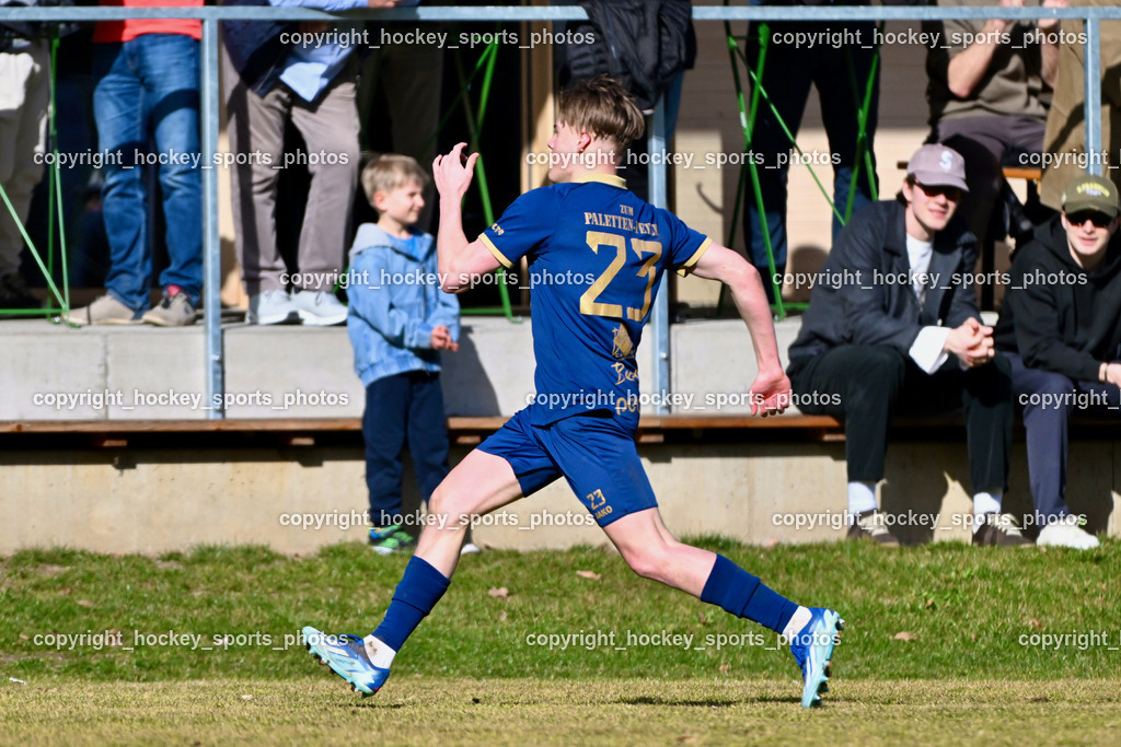 ATUS Velden vs. SPG LASK Amateure OÖ | Jubel #23 Ralph Roman Scheer ATUS Velden, ATUS Velden vs. SPG LASK Amateure OÖ, ATUS Velden vs. SPG LASK Amateure OÖ am 07.03.2026 in Velden (Wald Arena Velden), Austria, (Photo by Bernd Stefan)