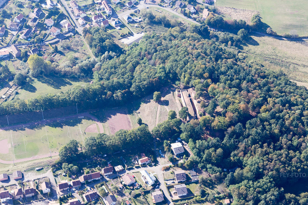 Vue aérienne: Vue de la ville à Bitche dans le département Moselle, France. Photo: IMG_095174.jpg prise le 16/10/2016 par Werner Riehm/FLY-FOTO.euRésolution de l'original: 5472 x 3648 px