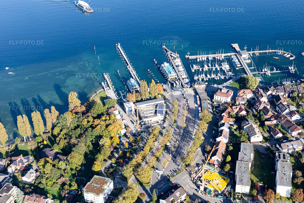 Luftbild: Fähranleger Konstanz-Meersburg im Ortsteil Staad im Ortsteil Allmannsdorf in Konstanz im Bundesland Baden-Württemberg in Deutschland. Foto: IMG_119343.jpg vom 14.10.2019 durch Werner Riehm/FLY-FOTO.de