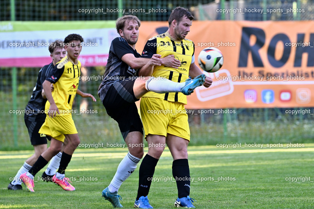 SV Arnoldstein vs. URC Thal Assling | #31 Roman Binter SV Arnoldstein, #17 Maximilian Ortner Thal Assling, #11 Mohamed Oumghar SV Arnoldstein, SV Arnoldstein vs. URC Thal Assling, SV Arnoldstein vs. URC Thal Assling am 09.08.2025 in Arnoldstein (Waldparkstadion Arnoldstein), Austria, (Photo by Bernd Stefan)