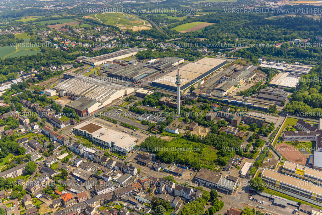 Bochum220503906 | Luftbild, geplanter Moschee Neubau hinter Opel Feix auf dem ehemaligen Telekomareal an der Karl-Lange-Straße, Grumme, Bochum, Ruhrgebiet, Nordrhein-Westfalen, Deutschland