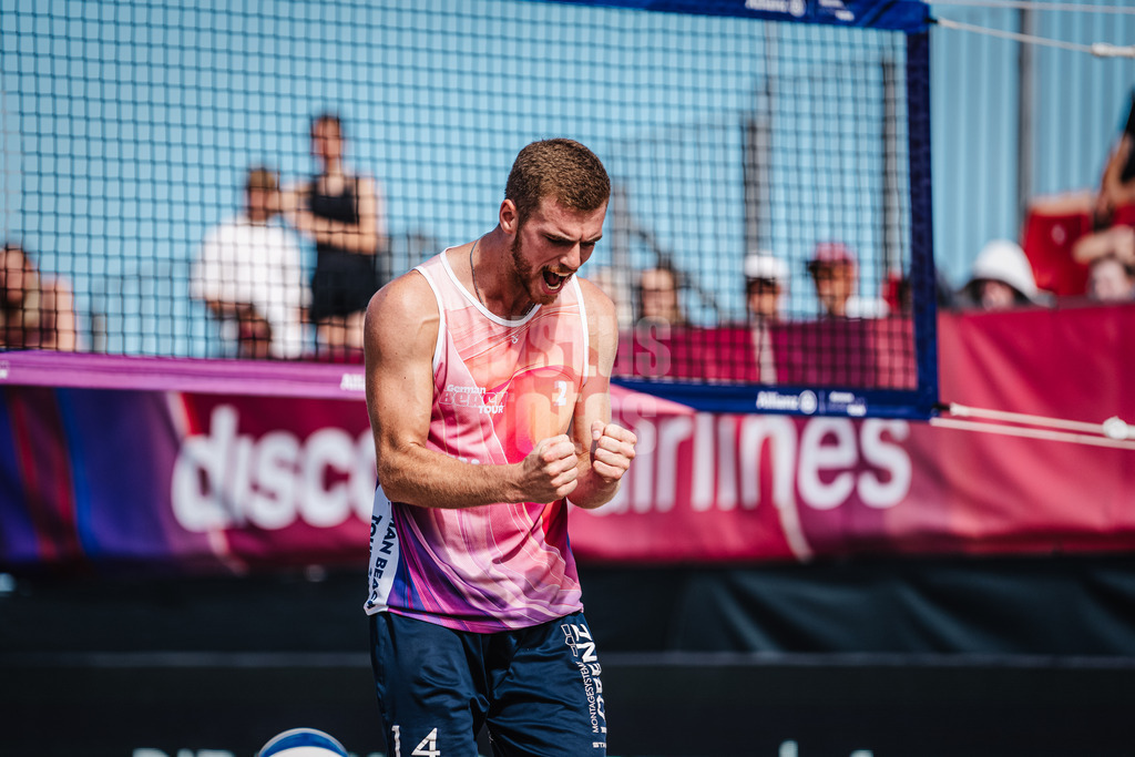 Beachvolleyball | Männer | Allianz German Beach Tour 2024 | Tourstop Kühlungsborn 2 | 17.08.2024 | Luis Henrichs jubelt