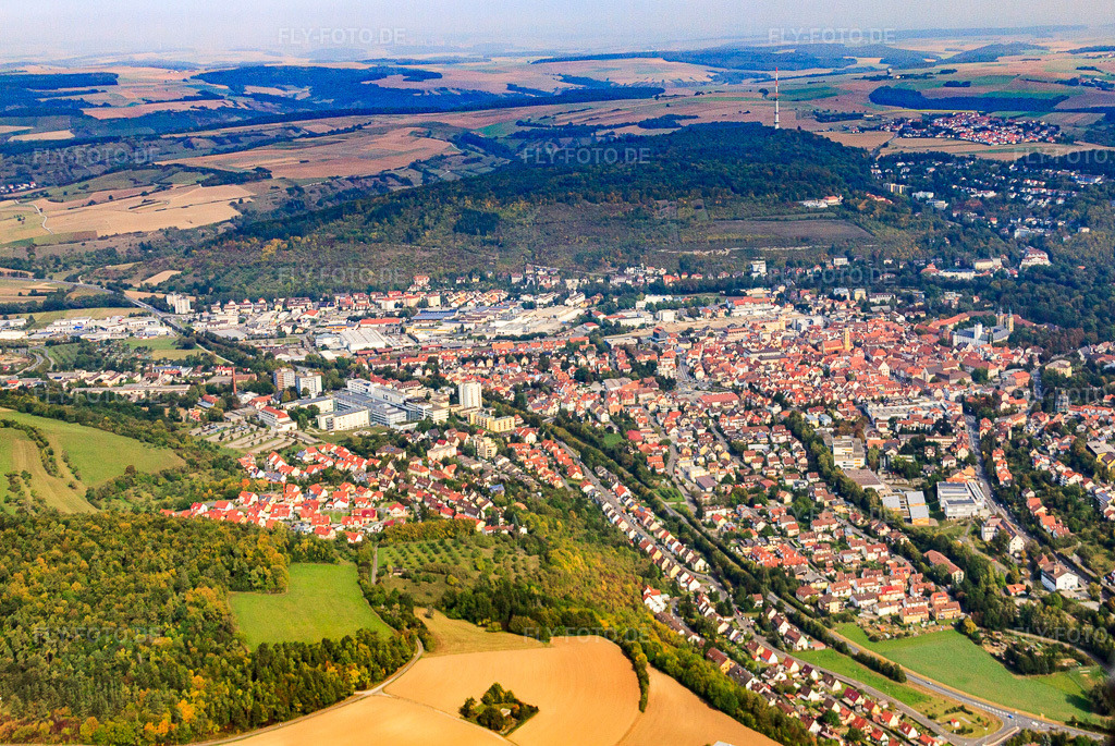 Luftbild: Stadtansicht aus Süden in Bad Mergentheim im Bundesland Baden-Württemberg in Deutschland. Foto: IMG_45655-1702.jpg vom 25.09.2011 durch Werner Riehm/FLY-FOTO.de