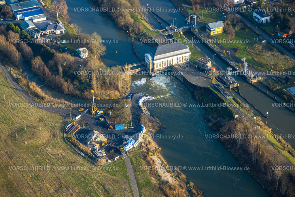 Hamm241200960 | Luftbild, Baustelle an der Schleuse Hamm, Fluss Lippe und Datteln-Hamm-Kanal, Mitte, Hamm, Ruhrgebiet, Nordrhein-Westfalen, Deutschland