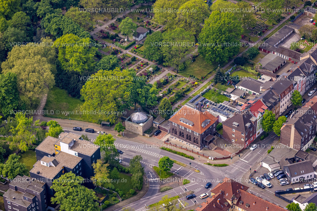 Herne240500533 | Luftbild, Syrisch-Orthodoxe Kirche am St. Laurentius Friedhof, Wanne, Herne, Ruhrgebiet, Nordrhein-Westfalen, Deutschland