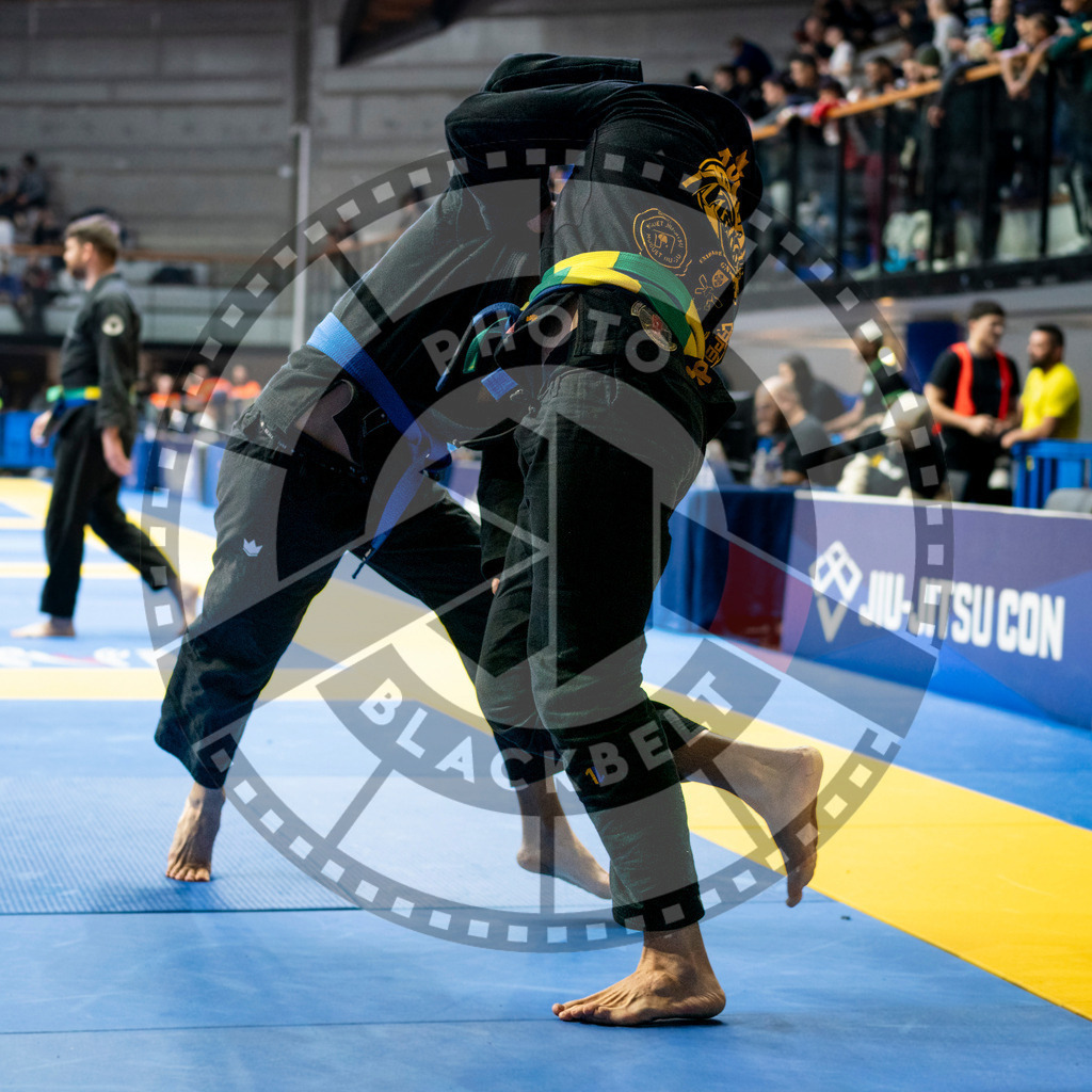 20240121PBB7031 | Fighters compete during the second day of the IBJJF European Championship in Paris, France, on January 21, 2024.